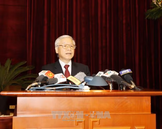 Tổng Bí thư Nguyễn Phú Trọng phát biểu khai mạc Hội nghị. Ảnh: Trí Dũng/TTXVN