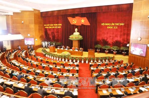 Quang cảnh Hội nghị Trung ương 6 khoá XII. Ảnh: Phương Hoa/TTXVN