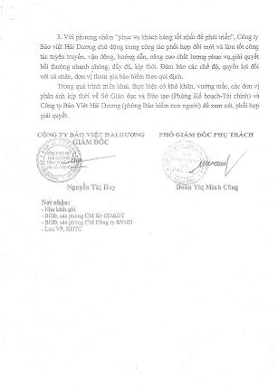 Công văn kiểu "hợp tác, bắt tay" của Sở Giáo dục và Đào tạo Hải Dương đang tạo ra sự cạnh tranh không lành mạnh trong kinh doanh bảo hiểm, vi phạm các quy định của pháp luật. Công văn kiểu "hợp tác, bắt tay" của Sở Giáo dục và Đào tạo Hải Dương đang tạo ra sự cạnh tranh không lành mạnh trong kinh doanh bảo hiểm, vi phạm các quy định của pháp luật.
