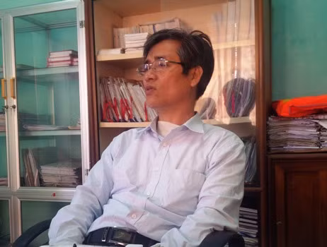 Ông Mai Văn Giảng - Bí thư Đảng ủy xã Nga Bạch (ảnh: Thụy Miên).