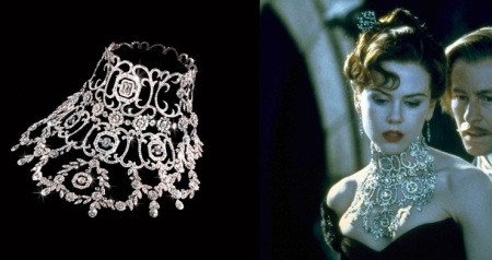 Cái tên Satine lấy cảm hứng từ nữ nhân vật chính trong bộ phim nổi tiếng “Moulin Rouge” và được coi là trang sức đắt tiền nhất từng chế tác cho một sản phẩm điện ảnh. Tổng thể Satine bao gồm 1.308 viên kim cương và khóa cài chính là một viên đá sapphire 2,5 carat do nhà thiết kế Stefano Canturi tại Australia thực hiện. Trị giá của chuỗi vòng ước tính lên tới 1 triệu USD. Ảnh: World Most Expensive