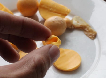 Trứng có độ đàn hồi, uốn cong như cao su.