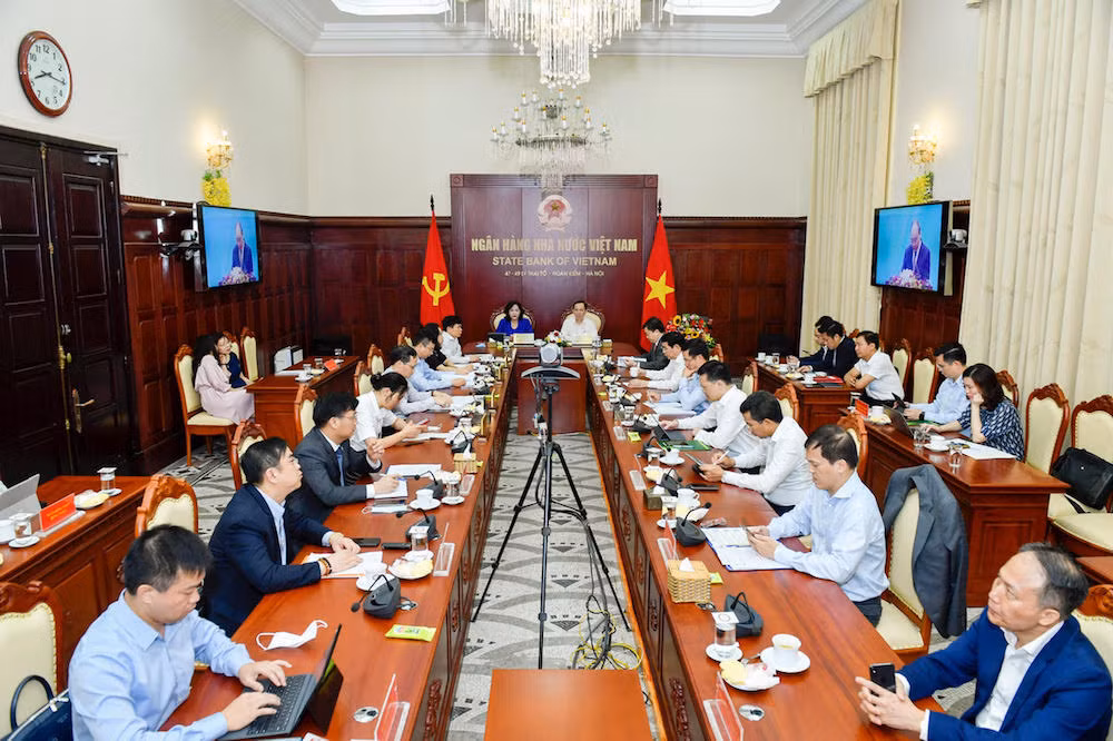 Toàn cảnh Hội nghị tại điểm cầu trụ sở Ngân hàng Nhà nước Việt Nam