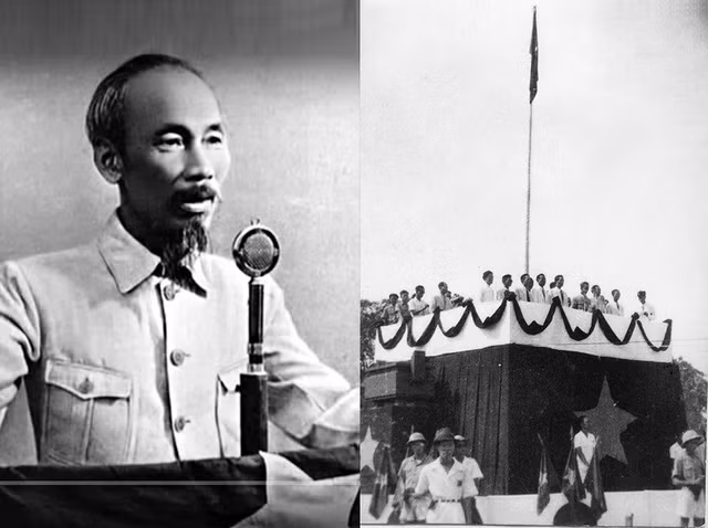 Ngày 2/9/1945, Hồ Chủ tịch đọc Tuyên ngôn độc lập, khai sinh nước Việt Nam Dân chủ Cộng hòa. Lúc này, Đảng ta tròn 15 tuổi. Nguồn ảnh: Bảo tàng Lịch sử quốc gia. Ngày 2/9/1945, Hồ Chủ tịch đọc Tuyên ngôn độc lập, khai sinh nước Việt Nam Dân chủ Cộng hòa. Lúc này, Đảng ta tròn 15 tuổi. Nguồn ảnh: Bảo tàng Lịch sử quốc gia.