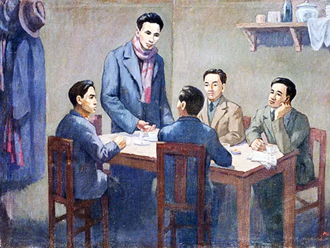 Lãnh tụ Nguyễn Ái Quốc (người đang đứng trong ảnh) triệu tập hội nghị thành lập Đảng Cộng sản Việt Nam ngày 3/2/1930. Từ đây, nhân dân Việt Nam có một đảng duy nhất lãnh đạo cuộc đấu tranh giải phóng dân tộc. Nguồn: dangcongsan.vn Lãnh tụ Nguyễn Ái Quốc (người đang đứng trong ảnh) triệu tập hội nghị thành lập Đảng Cộng sản Việt Nam ngày 3/2/1930. Từ đây, nhân dân Việt Nam có một đảng duy nhất lãnh đạo cuộc đấu tranh giải phóng dân tộc. Nguồn: dangcongsan.vn