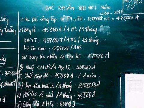 Các khoản thu công bố dịp họp phụ huynh học sinh đầu năm học (ảnh: PH)