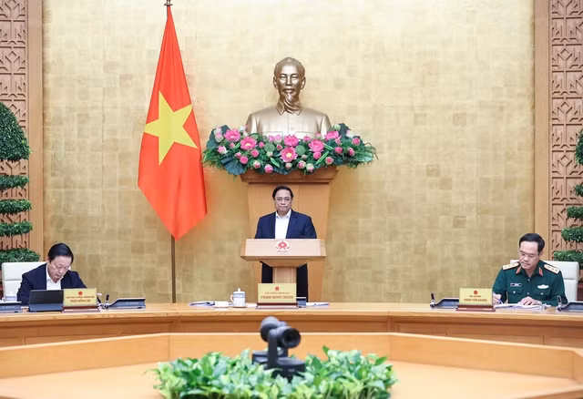 Thủ tướng nhấn mạnh, xây dựng, hoàn thiện thể chế là một trong ba đột phá chiến lược đã được Đảng, Nhà nước xác định. Ảnh: VGP/Nhật Bắc