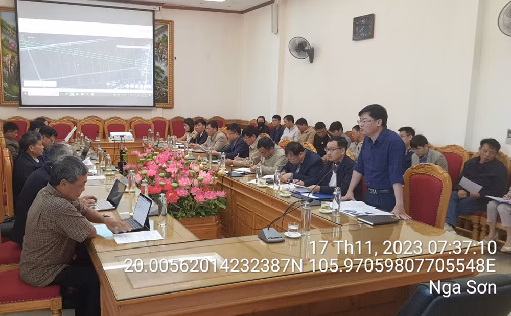 Buổi làm việc giữa lãnh đạo huyện Nga Sơn với NPMB diễn ra sáng ngày 17/11/2023