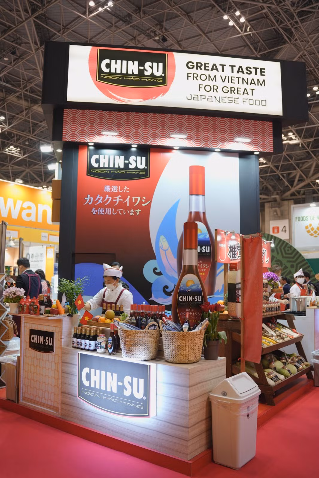 Gian hàng nước mắm Chin-su Cá Cơm Biển Đông tại Foodex Japan 2023. Gian hàng nước mắm Chin-su Cá Cơm Biển Đông tại Foodex Japan 2023.