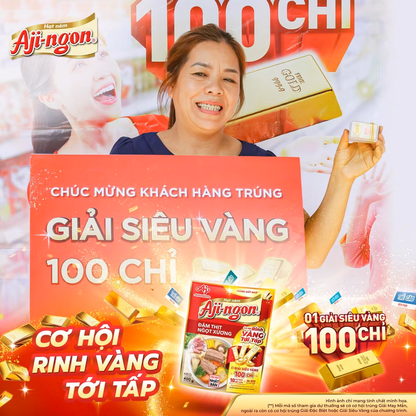 Chị Vũ Thị Vân ngụ tại thành phố Sơn La trở thành chủ nhân giải Siêu vàng. Chị Vũ Thị Vân ngụ tại thành phố Sơn La trở thành chủ nhân giải Siêu vàng.