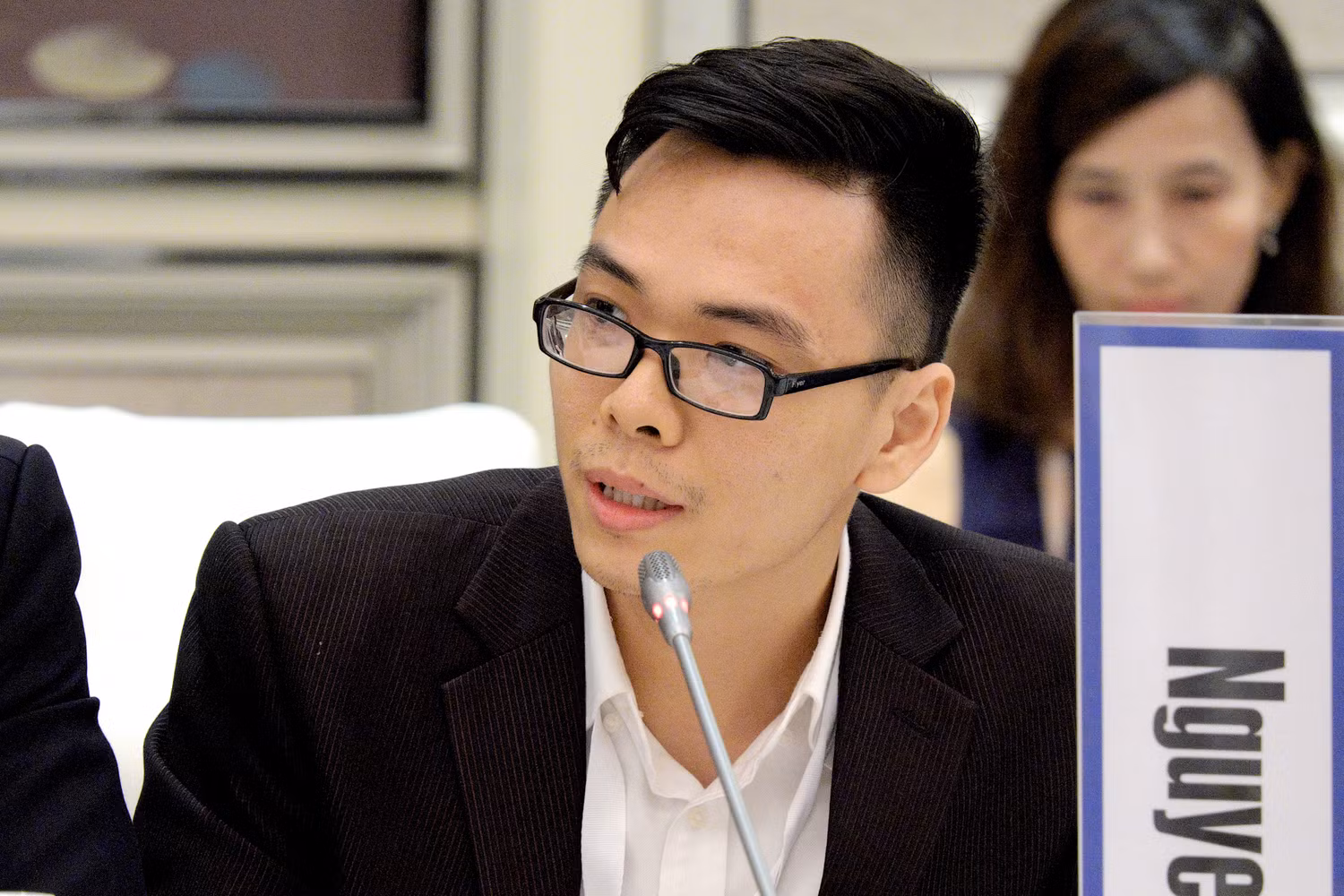 Anh Nguyễn Trọng Giáp tại một sự kiện quốc tế. (Ảnh: NVCC)