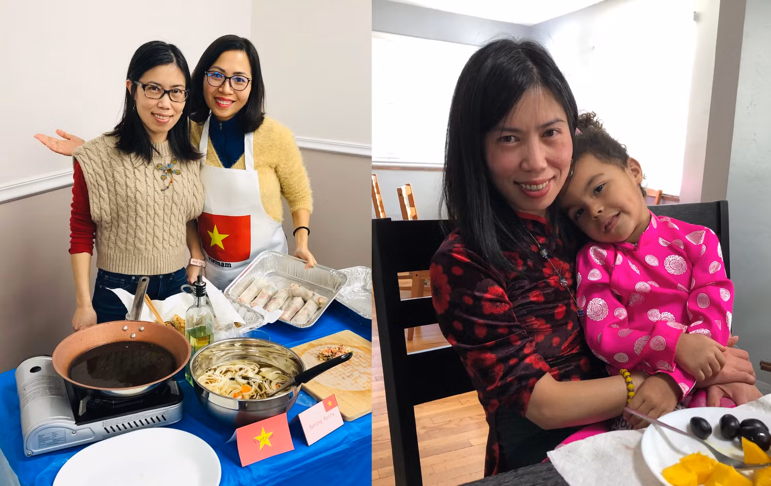 Cô Linh cùng con gái mặc áo dài, tham gia các hoạt động cùng cộng đồng người Việt tại Mỹ. (Ảnh: NVCC) Cô Linh cùng con gái mặc áo dài, tham gia các hoạt động cùng cộng đồng người Việt tại Mỹ. (Ảnh: NVCC)