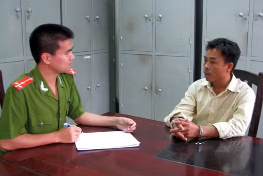 Đối tượng Trần Xuân Thanh tại cơ quan công an