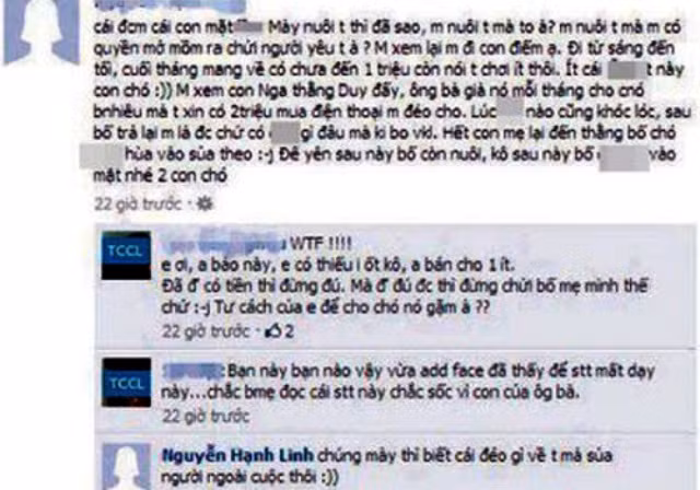 Những lời mạt sát mẹ vì không được mua điện thoại của nick name Nguyễn Hạnh Linh khiến cư dân mạng phẫn nộ
