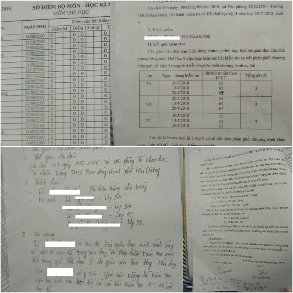 Dù có biên bản thanh tra, biên bản làm việc với học sinh nhưng giáo viên Bùi Đông H. vẫn được đánh giá là Đạt khi kiểm tra. (Ảnh: LC)