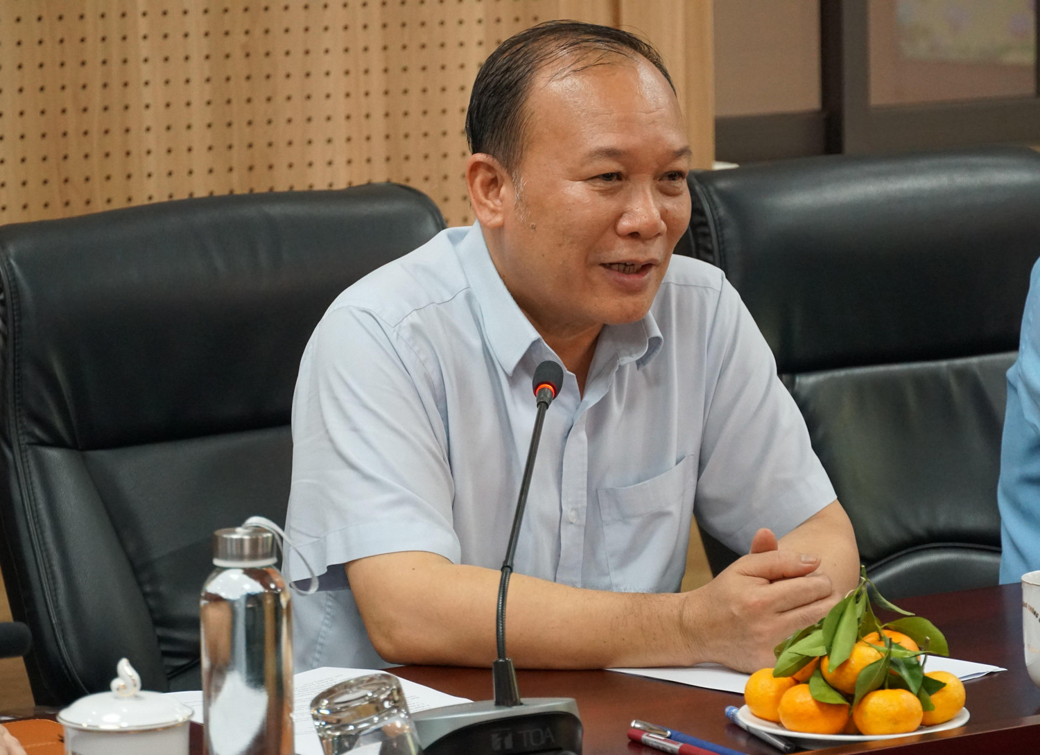 Ông Nguyễn Hoài Sơn – Giám đốc Sở Lao động – Thương binh và Xã hội cho biết, Sở sẽ cùng nhà trường nghiên cứu, phân tích kỹ và có hướng tháo gỡ khó khăn, vướng mắc (Ảnh: Phạm Linh)