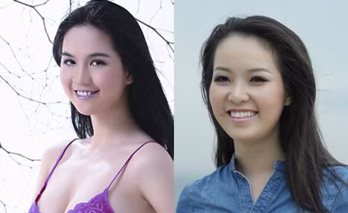 Gương mặt thời còn khá mập của Ngọc Trinh khá giống với Á hậu Thụy Vân. Xem thêm: Để tóc tết, Sao Việt ai "ngoan hiền" hơn ai? (P1)