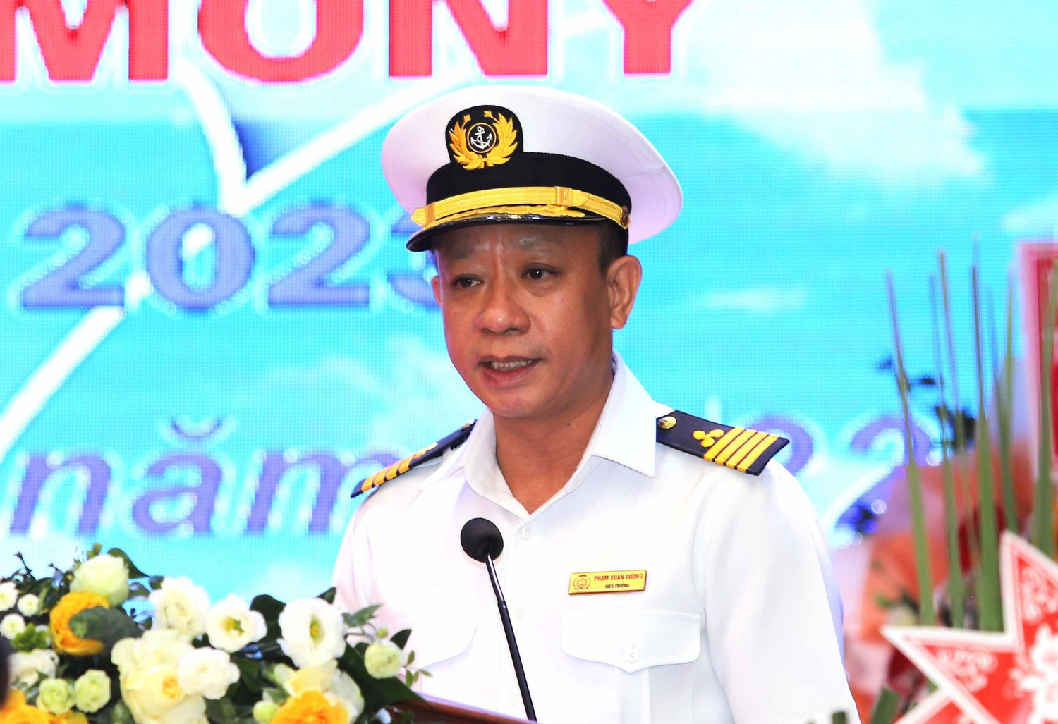 PGS.TS Phạm Xuân Dương – Hiệu trưởng Trường Đại học Hàng hải Việt Nam phát biểu tại lễ khai giảng năm học mới 2022-2023 (Ảnh: LT) PGS.TS Phạm Xuân Dương – Hiệu trưởng Trường Đại học Hàng hải Việt Nam phát biểu tại lễ khai giảng năm học mới 2022-2023 (Ảnh: LT)