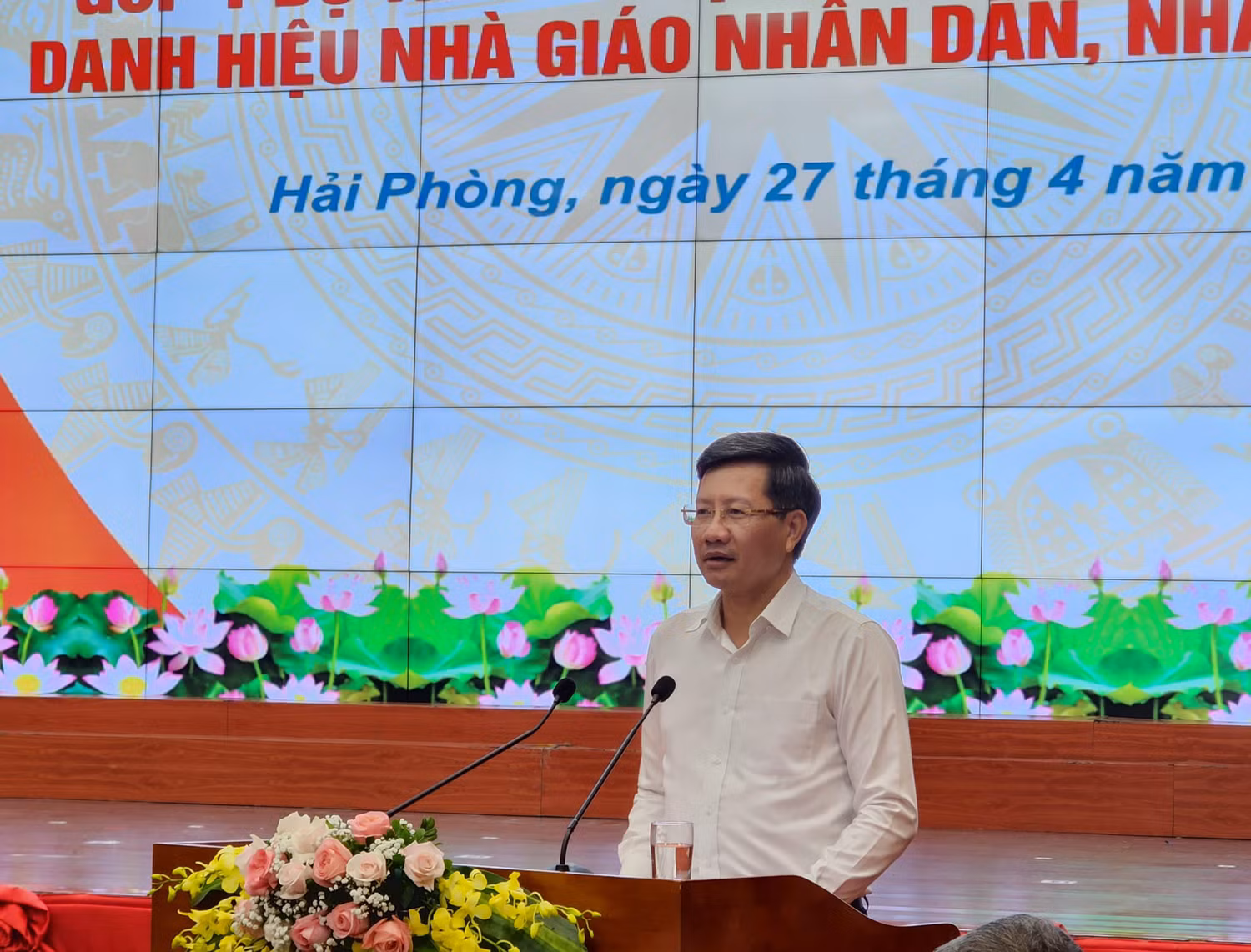 Ông Lê Anh Quân - Phó Chủ tịch Uỷ ban nhân dân thành phố Hải Phòng phát biểu (Ảnh: Phạm Linh) Ông Lê Anh Quân - Phó Chủ tịch Uỷ ban nhân dân thành phố Hải Phòng phát biểu (Ảnh: Phạm Linh)