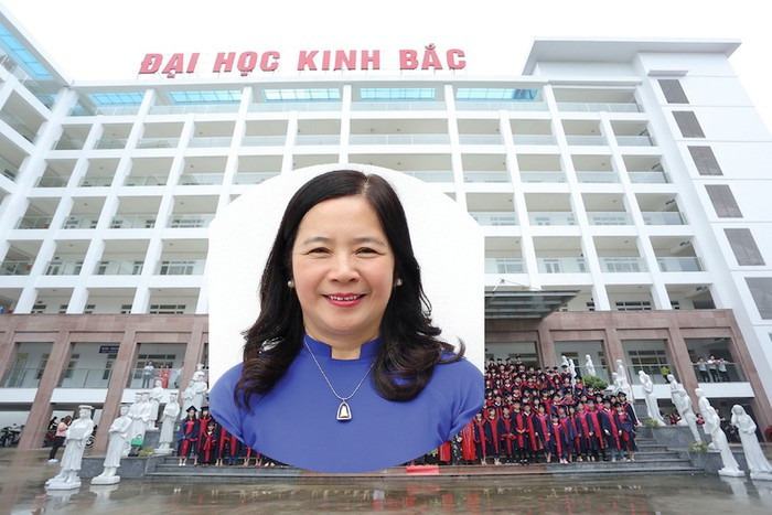 Liên quan đến việc cấp văn bằng 2 tiếng Anh để hưởng lợi nhiều lãnh đạo nhà trường đã bị khởi tố bị can. Bà Nguyễn Thị Minh Châu, Phó Hiệu trưởng Trường Đại học Kinh Bắc bị khởi tố bị can, bắt tạm giam. Ảnh: Đại học Kinh Bắc.