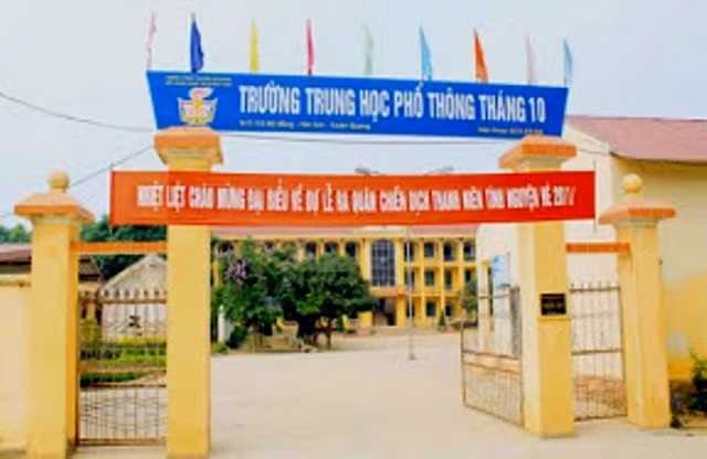 Trường Trung học phổ thông Tháng Mười nơi xảy ra sự việc (ảnh nguồn thptthangmuoi.tuyenquang.edu.vn)