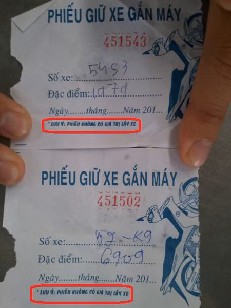 Gửi xe nhưng không được lấy.