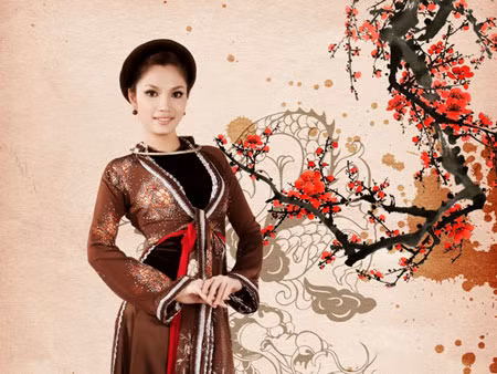 Người đẹp Lâm Na Anh cũng không "bỏ qua" được vẻ đẹp của chiếc áo tứ thân. Người đẹp Lâm Na Anh cũng không "bỏ qua" được vẻ đẹp của chiếc áo tứ thân.