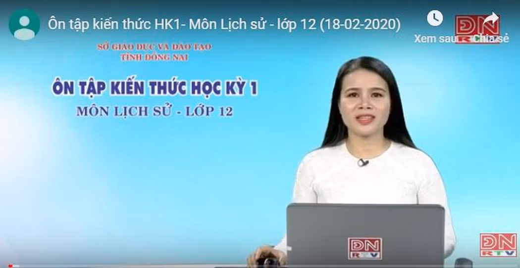 Dạy học trên truyền hình là biện pháp Hiệp hội Các trường đại học, cao đẳng Việt Nam đề nghị khi xảy ra thiên tai, dịch họa mà học sinh phải nghỉ như hiện nay. (Ảnh chụp màn hình truyền hình Đồng Nai)