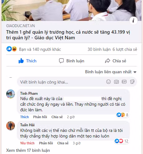 Ảnh chụp màn hình chia sẻ của giáo viên trên mạng xã hội do tác giả cung cấp