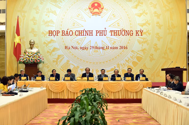 Toàn cảnh buổi họp báo (ảnh: Cổng thông tin điện tử Chính phủ).