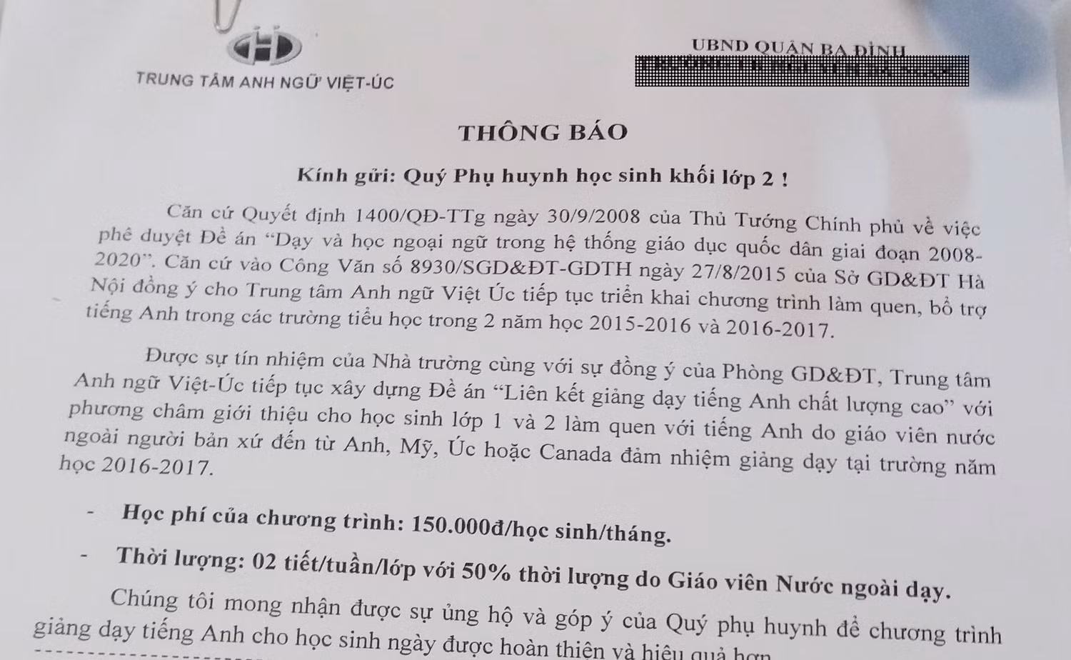 Lãnh đạo ngành Giáo dục Ba Đình tìm mọi cách che giấu liên kết dạy ngoại ngữ ảnh 3