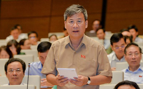 Đại biểu Nguyễn Anh Trí (đoàn Hà Nội). Ảnh đăng trên Báo điện tử VOV.
