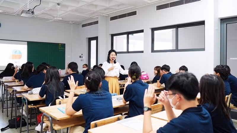 Học sinh trường Marie Curie. Ảnh: website nhà trường